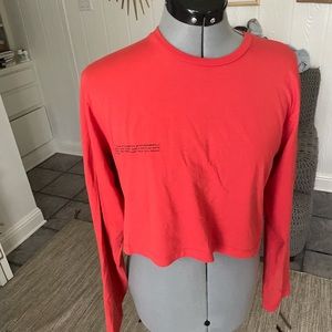 Pangaia Red Cropped Long Sleeve Top